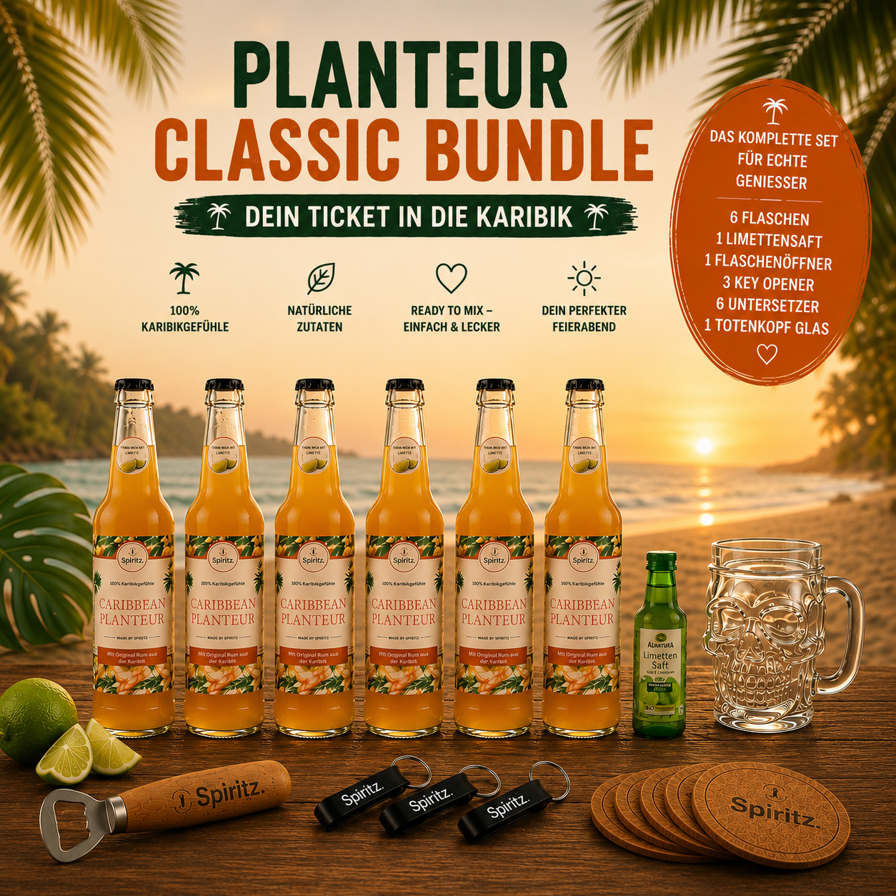 Planteur Classic Bundle mit Glas - 6x275ml - 10,6% Vol.